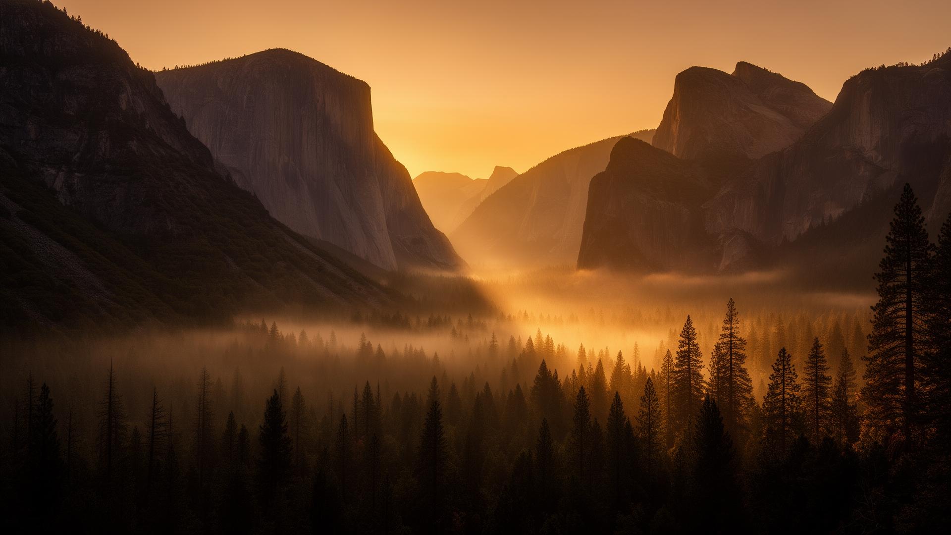 Yosemite Valley at golden hour